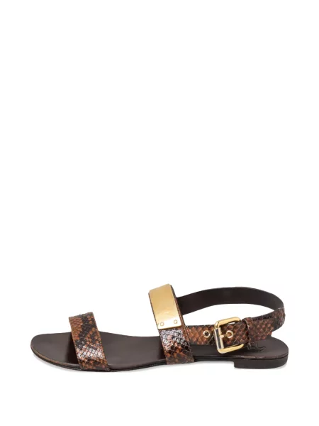 Sandale Giuseppe Zanotti din piele fără toc maro