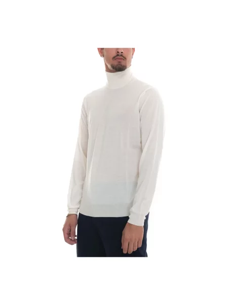 Sweter Hindustrie z dekoltem w serek biały