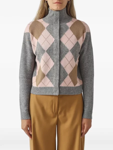 Cardigan Max Mara cu model argyle gri