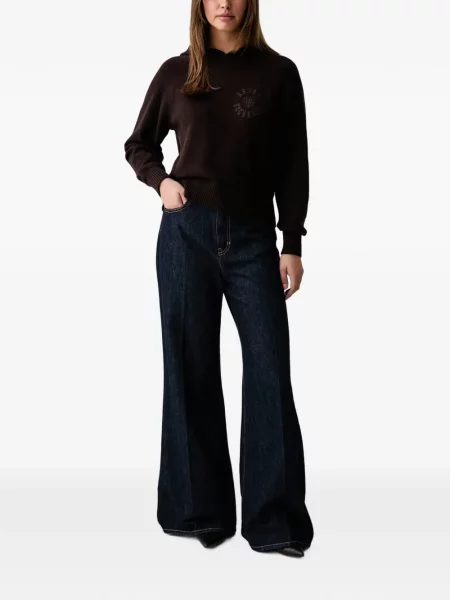 Pulover Armani Exchange cu autograf maro
