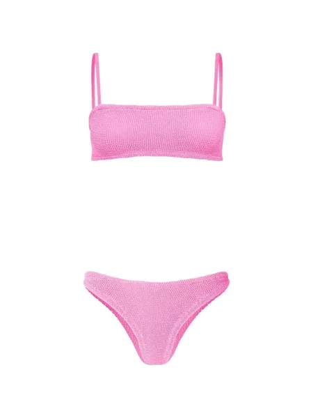 Bikini Hunza G cu bretele roz