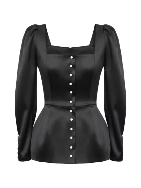 Satynowa bluzka Post Meridiem czarna