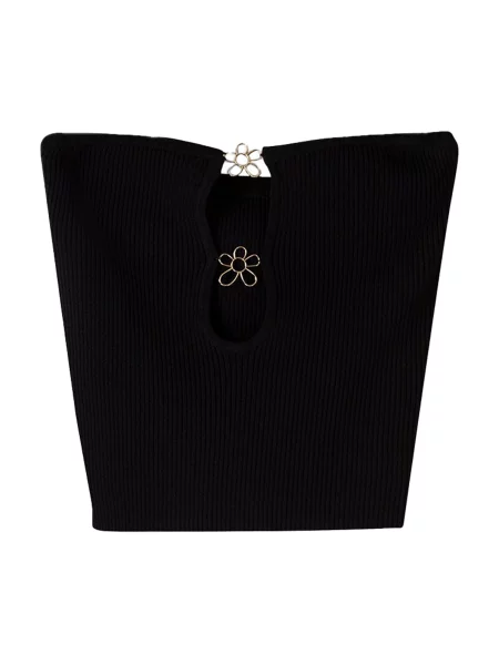 Bershka Top z naramnicami črna