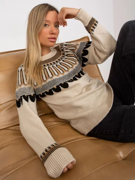 Pulover Fashionhunters bej