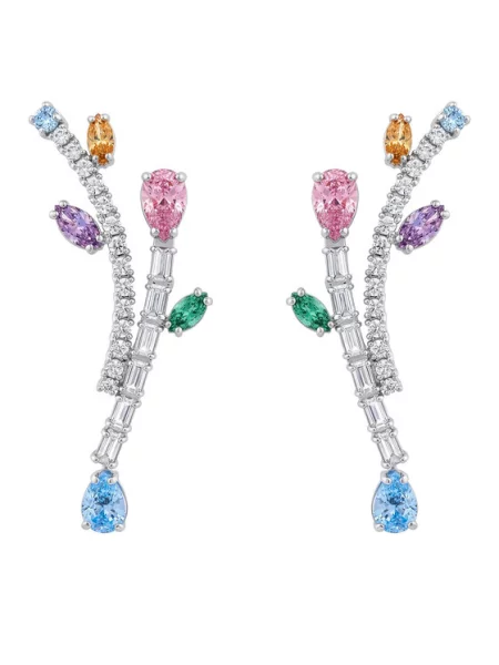 Swarovski Naušnice svijetloplava / lavanda / roza / srebro