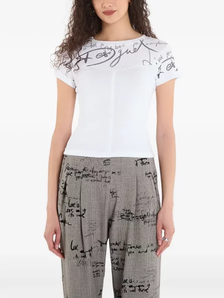 Tricou Desigual cu imagine alb