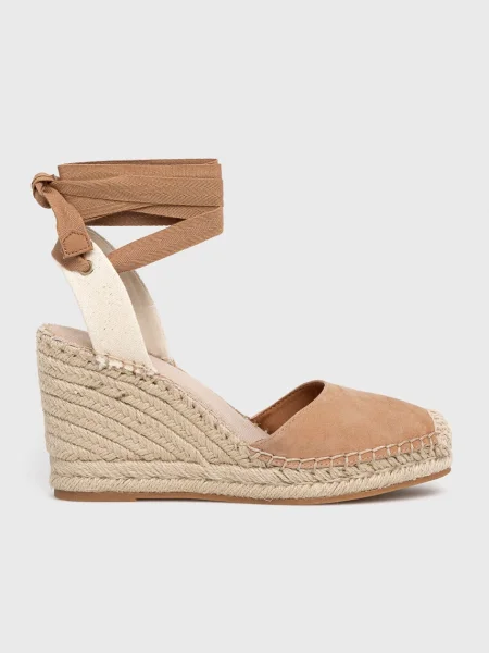 Велурени еспадрили Aldo Efemina със скосена платформа кафяво