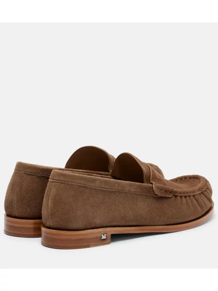 Pantofi loafer Max Mara din piele de căprioară maro