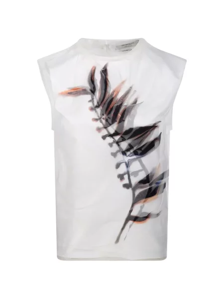 Top Sportmax cu model floral cu imagine alb