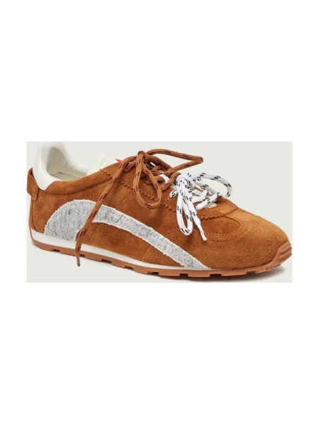 Sneakers | piele întoarsă maro