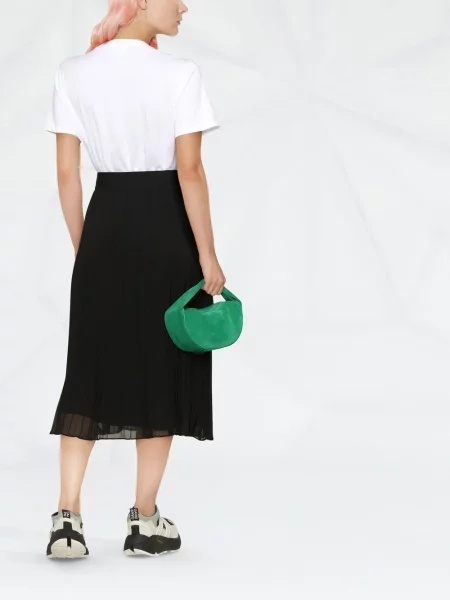 Spódnica midi Dkny szyfonowa do kolan czarna