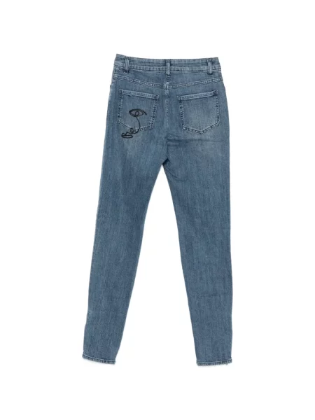 Blugi Moschino cu broderie albastru