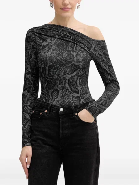 Топ Guess с едно рамо черно