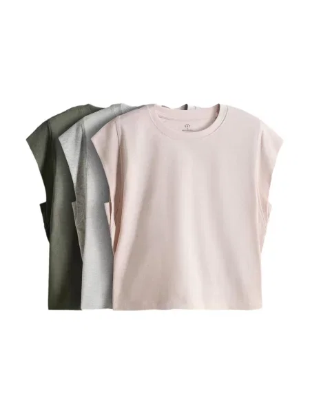 The Set Tričko melírovaná / olivová / rosé sivá