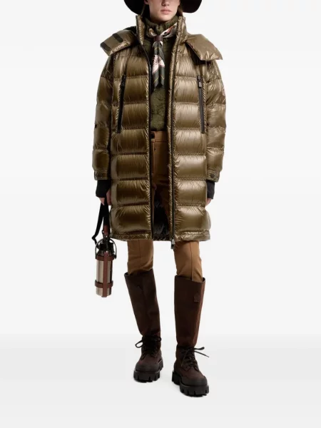 Palton Moncler cu glugă verde
