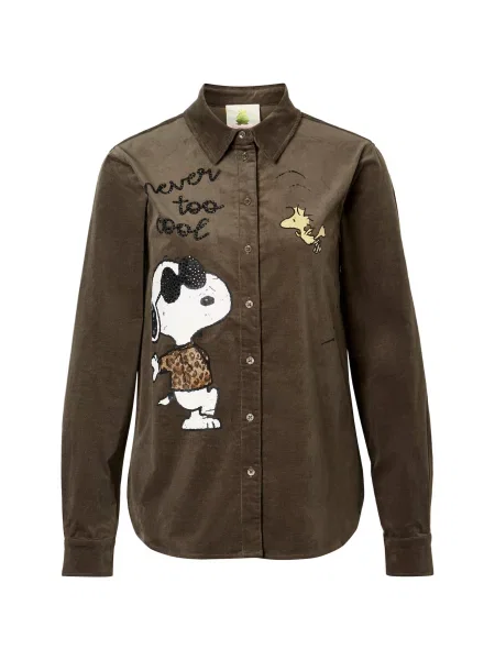 PRINCESS GOES HOLLYWOOD Bluză Snoopy galben / oliv / negru alb