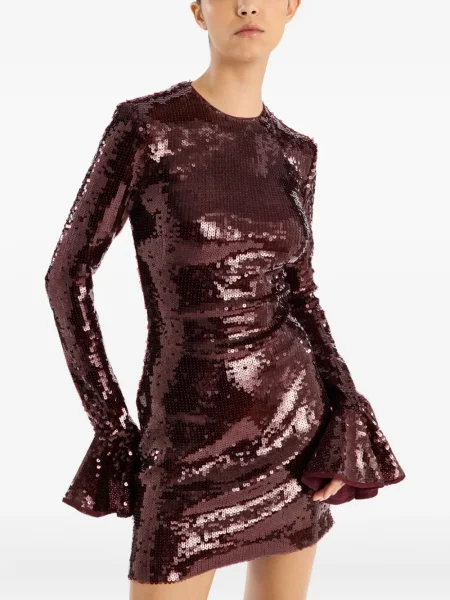 Rochie mini Rotate Birger Christensen cu paiete de costum maro