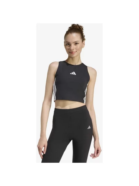 Koszulka adidas 3 bandas Essentials bez rękawów czysta czerń XS czarna