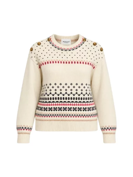 Dzianinowy sweter Isabel Marant beżowy