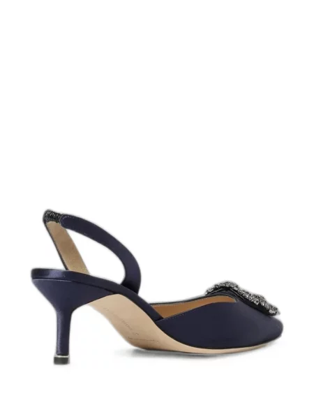 Pantofi cu toc Manolo Blahnik cu cataramă slingback albastru