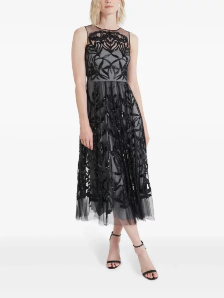 Rochie midi Temperley London până la genunchi de costum negru