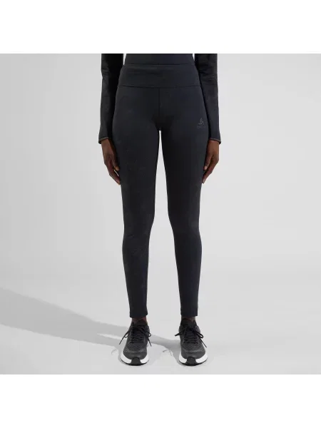 Legginsy do biegania damskie Odlo ZEROWEIGHT PRINT REFLECTIVE czarne