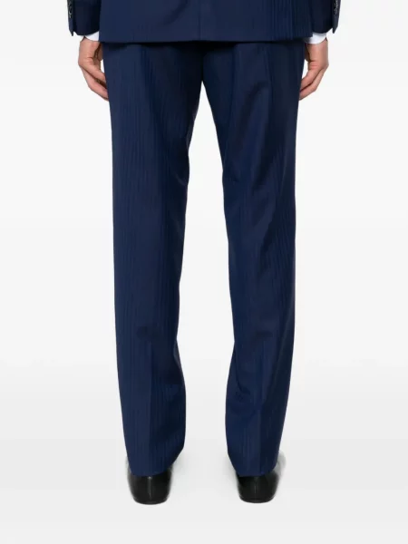 Costum Luigi Bianchi Mantova cu model herringbone albastru