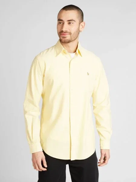 Polo Ralph Lauren Košeľa svetlomodrá / koňaková / žltá biela