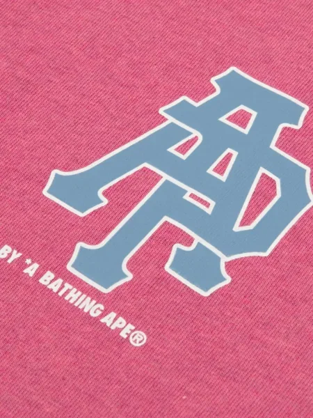 Тениска Aape By *a Bathing Ape® с принт с кръгло деколте розово