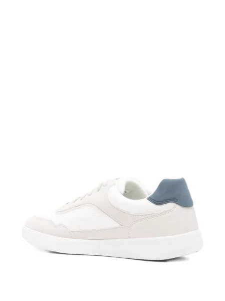 Sneakerși Geox cu șireturi din dantelă alb