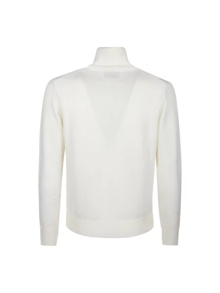 Sweter z golfem Ballantyne wełniany do golfa biały