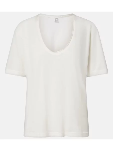 Tricou Toteme de mătase alb