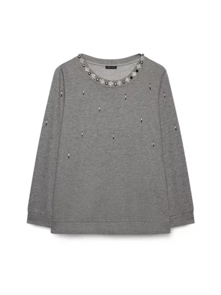 Bluza Fiorella Rubino w kolorze melanż z dżetami szara