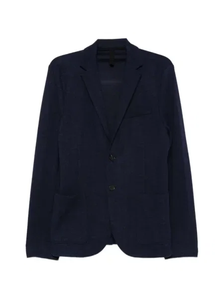 Sacou Harris Wharf London tricotate cu model herringbone albastru