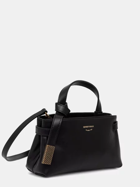 Usnjena torbica Emporio Armani črna