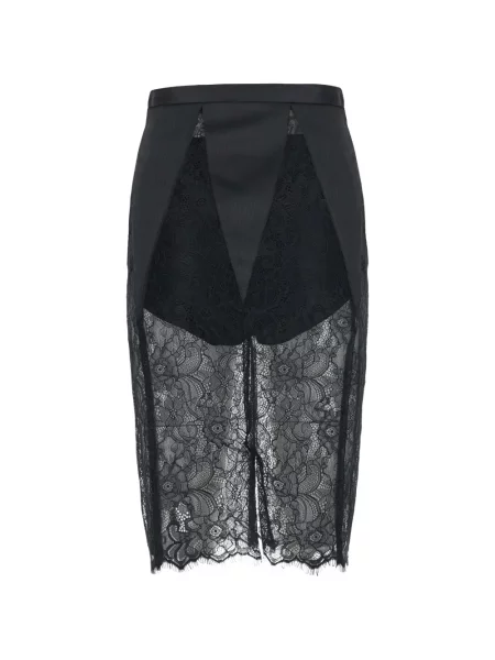 Fustă midi Elisabetta Franchi din dantelă negru