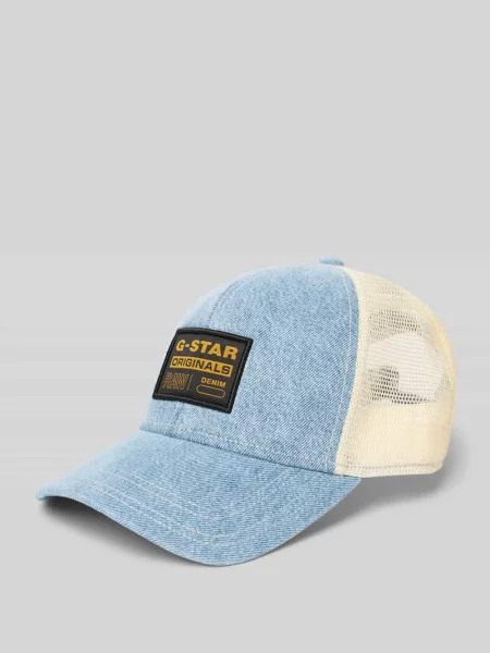 Czapka z daszkiem i naszywką z logo G-star Raw niebieska