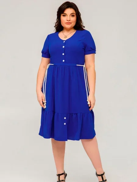 Платье миди All Posa синее