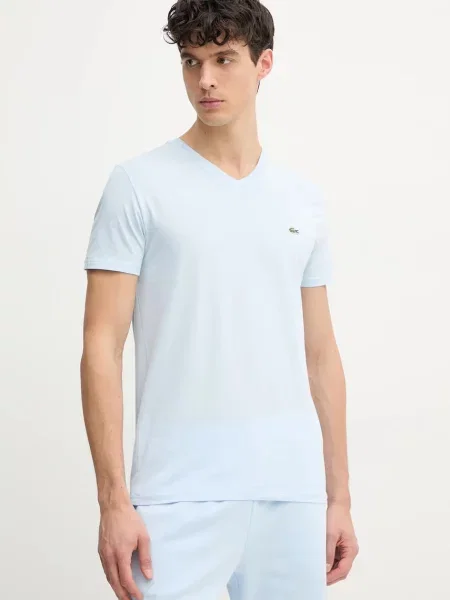 Тениска Lacoste с изчистен дизайн синьо