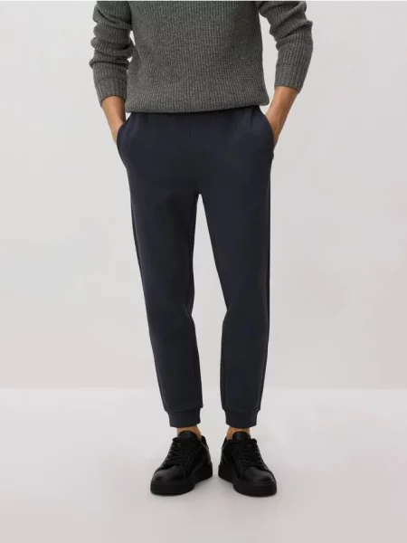 Reserved Spodnie dresowe slim fit ciemnoszary zielone
