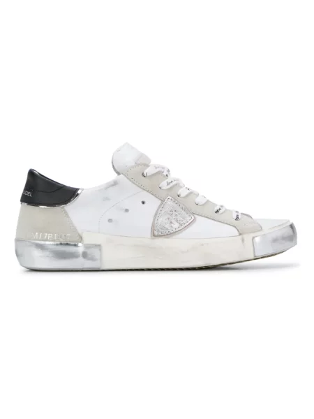 Sneakersy Philippe Model skórzane do tenisa w miejskim stylu białe