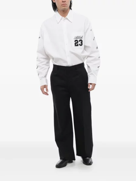 Cu centură pantaloni Off-white alb