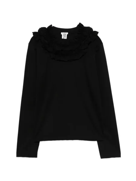 Tricou Noir Kei Ninomiya cu volane negru