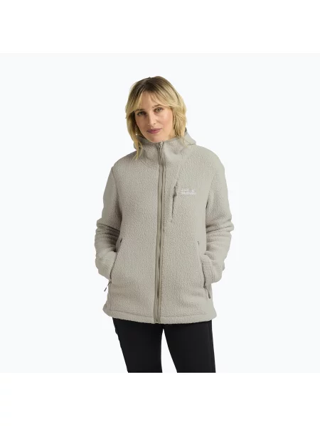 Bluză pentru femei Jack Wolfskin Cradle Mountain Pile Full Zip pale sand