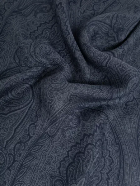 Fular Etro cu imagine cu model paisley albastru