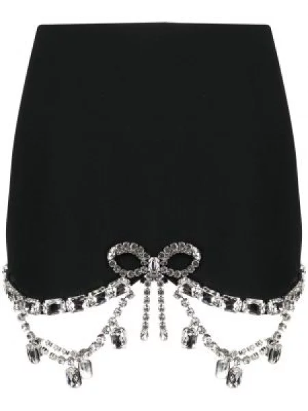 Mała mały spódnica mini Area z kryształkami czarna