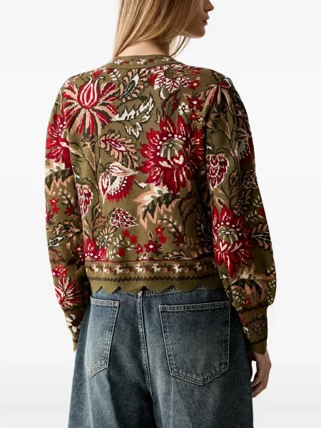 Cardigan Farm Rio cu model floral verde