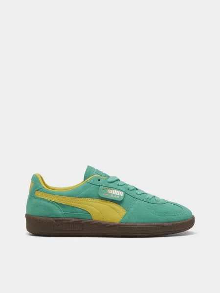 Кожаные кеды Puma зеленые