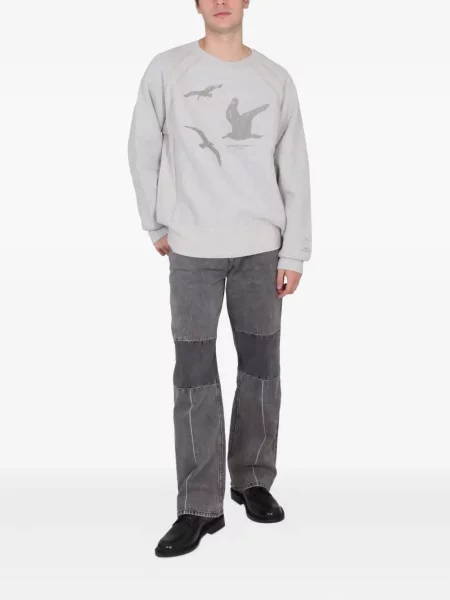 Hanorac crewneck Engineered Garments cu imagine gri