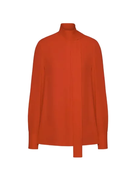 Svilena bluza Valentino Garavani veze narančasta